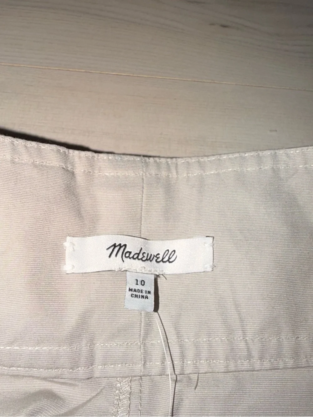 Madewell Light Gray Button-Front A-Line Skirt with Belt NWT
